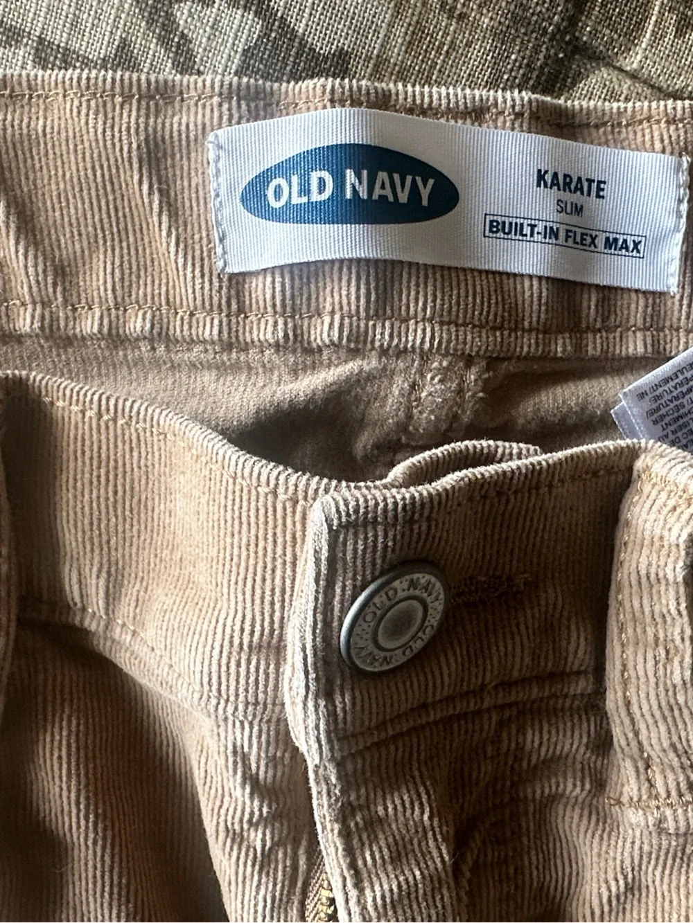 Old Navy Kids Karate Slim Corduroy Trousers Lot of 2(tan and black)
